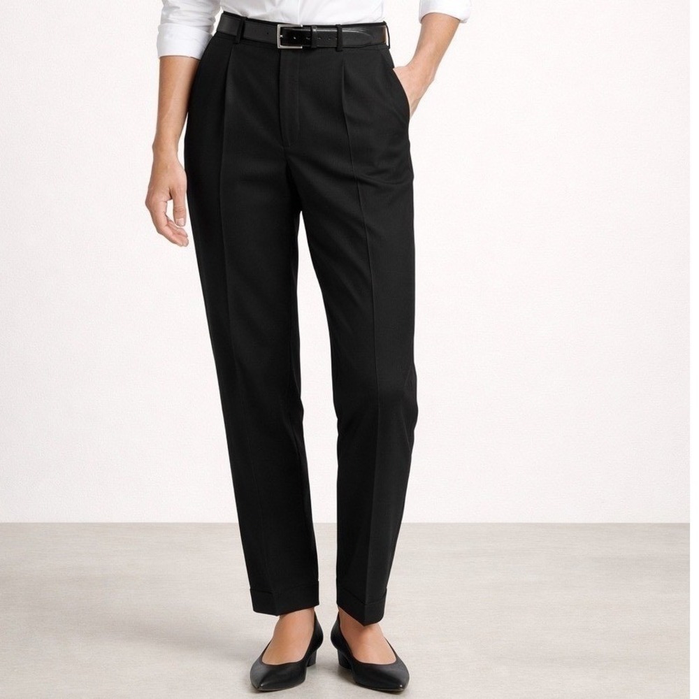 Bernard Zins Saks Fifth Avenue Black Wool Pleated Trousers Made in France 16